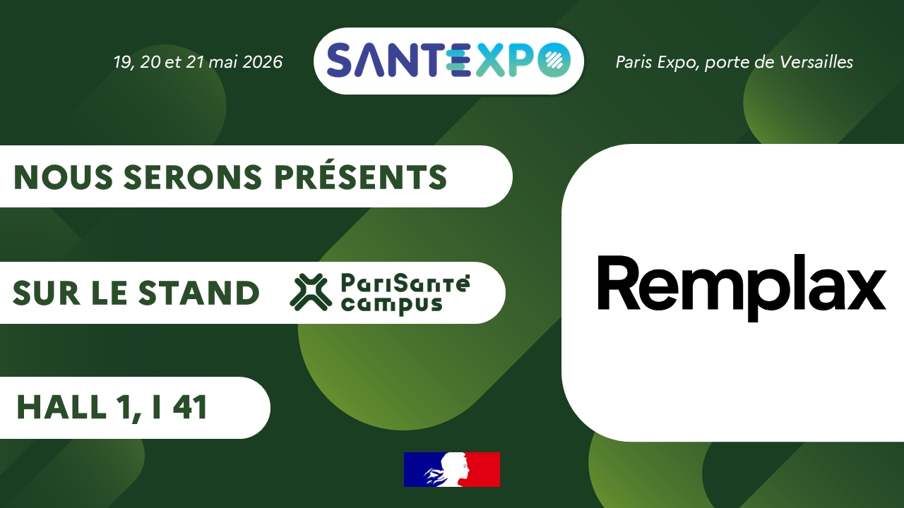 REMPLAX à SantExpo 2026 — stand PariSanté Campus, Paris Expo porte de Versailles